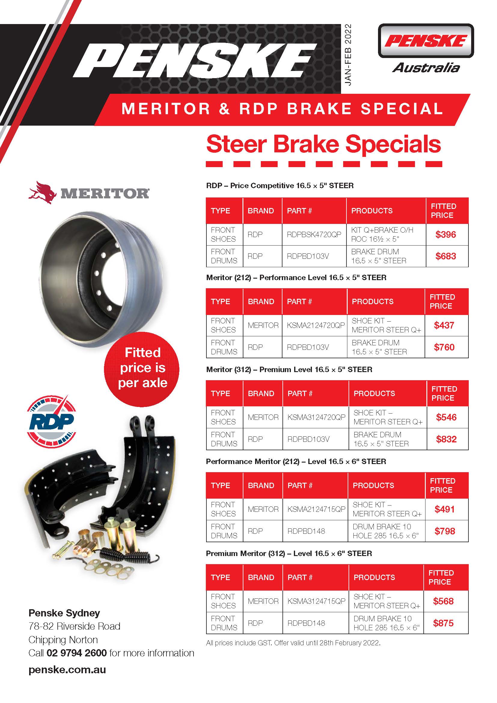 MERITOR & RDP Brake Special