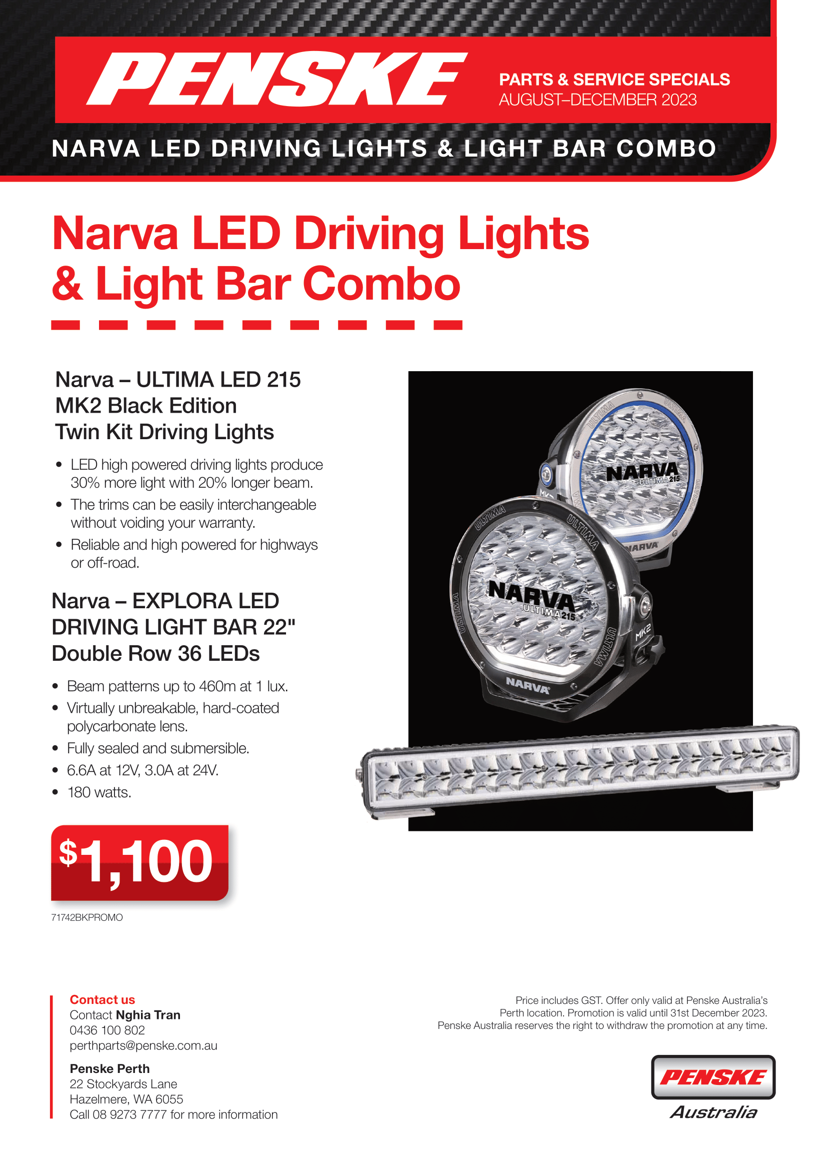 Narva LED Driving Lights & Light Bar Combo