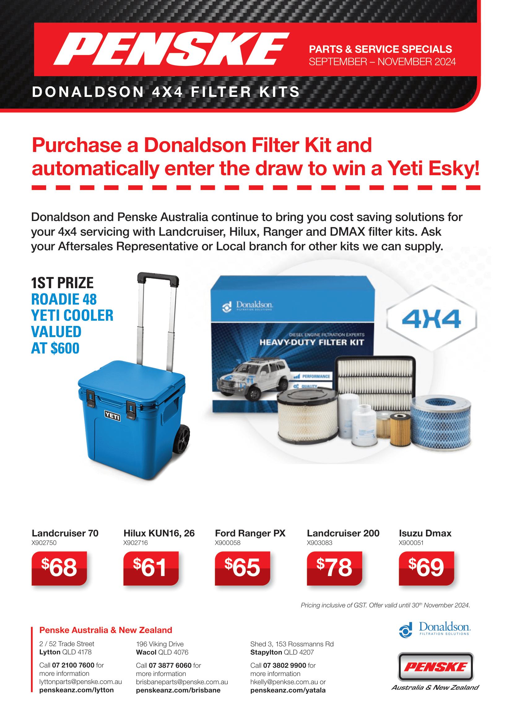 Donaldson Filter Kit Promotion